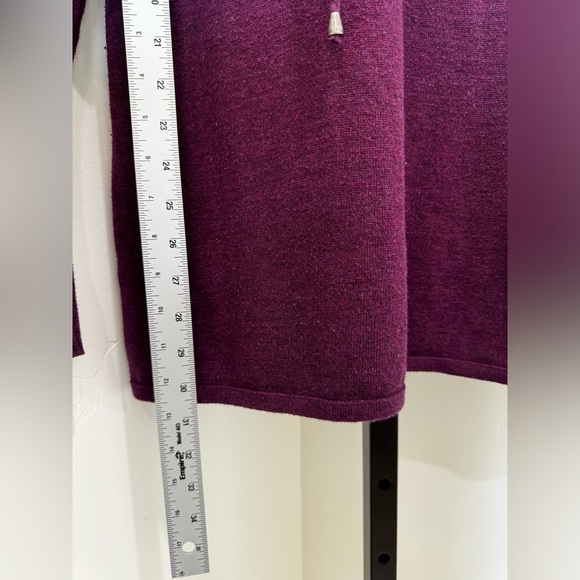 Artisan NY Tunic Sweater Long Thumbhole Sleeve Mock TIE Neck Slit Sides M - Picture 5 of 5